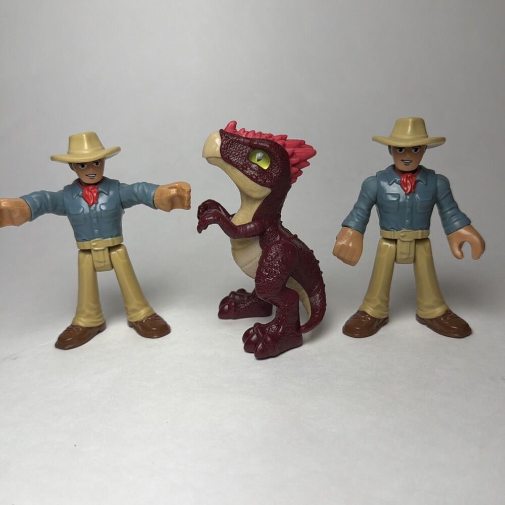 3 Imaginext Jurassic World Lot Hatchling Dino, Dr. Alan Grant Action Figure